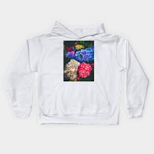 Pink Floral Blue Flowers White Plants Nature Kids Hoodie